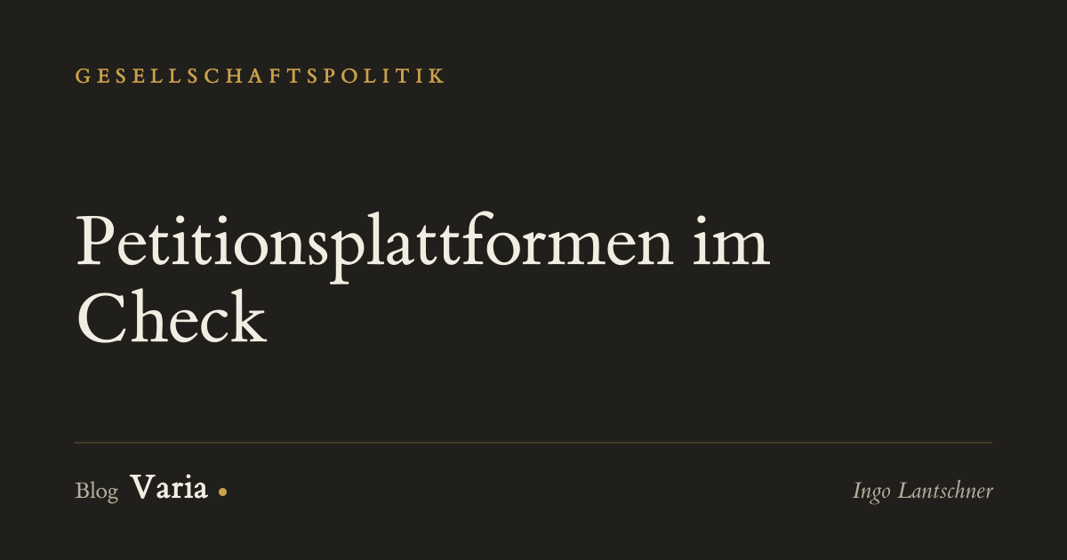 Petitionsplattformen im Check